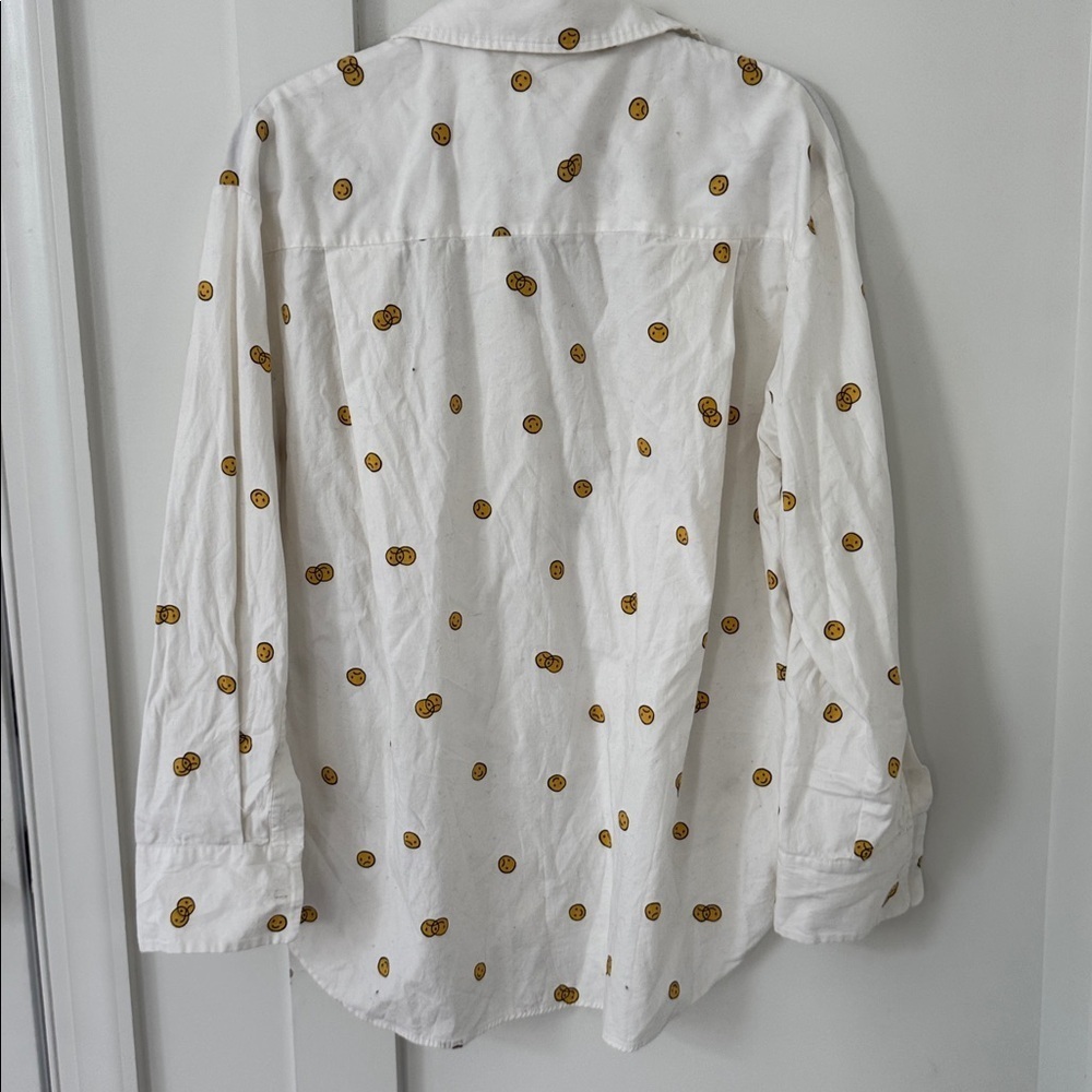 Reformation Will Smiley Button Front Shirt Size M - Picture 8 of 9